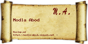 Modla Abod névjegykártya